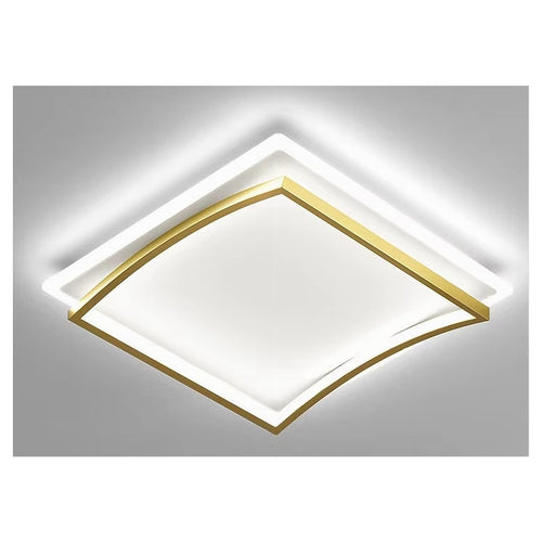 Plafoniera Led 48w Quadrato Bianco Oro Design Moderno Soffitto Luce Fredda 71523