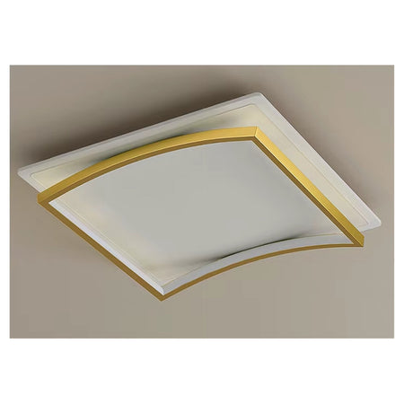 Plafoniera Led 48w Quadrato Bianco Oro Design Moderno Soffitto Luce Fredda 71523