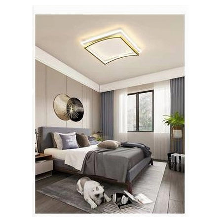Plafoniera Led 48w Quadrato Bianco Oro Design Moderno Soffitto Luce Fredda 71523