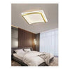 Plafoniera Led 48w Quadrato Bianco Oro Design Moderno Soffitto Luce Fredda 71523