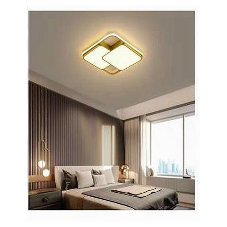 Plafoniera Led 48watt Quadrato Oro Moderno Lampadario Soffitto Luce Fredda 71462
