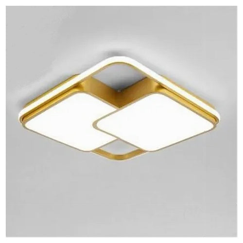 Plafoniera Led 48watt Quadrato Oro Moderno Lampadario Soffitto Luce Fredda 71462