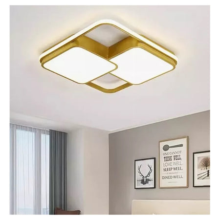 Plafoniera Led 48watt Quadrato Oro Moderno Lampadario Soffitto Luce Fredda 71462