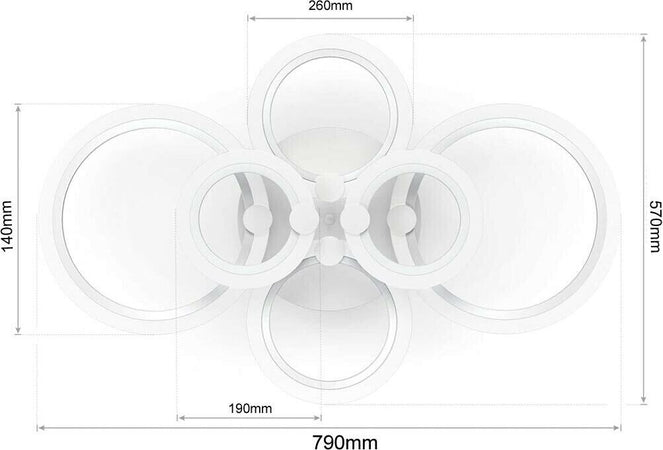 Plafoniera-Led-51-W-Lampadario-6-Cerchi-Anelli-Luce-Naturale-4000k-Universo