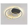 Plafoniera Led 55w Tondo Con Cerchi Nero Oro Lampada Da Soffitto Luce 4000k 70876
