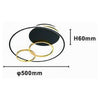 Plafoniera Led 55w Tondo Con Cerchi Nero Oro Lampada Da Soffitto Luce 4000k 70876