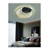 Plafoniera Led 55w Tondo Con Cerchi Nero Oro Lampada Da Soffitto Luce 4000k 70876