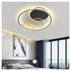 Plafoniera Led 55w Tondo Con Cerchi Nero Oro Lampada Da Soffitto Luce 4000k 70876