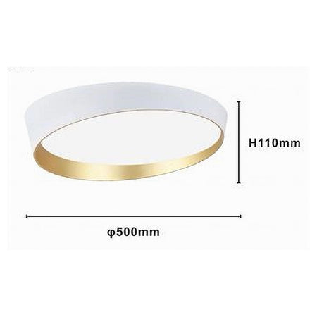 Plafoniera Led 68w Bianco Oro Lampadario Soffitto Tondo Irregolare Luce Fredda 32767
