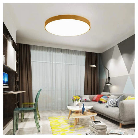 Plafoniera Led 70 W Rotonda Lampada Soffitto Oro Lampadario Luce Naturale 02584