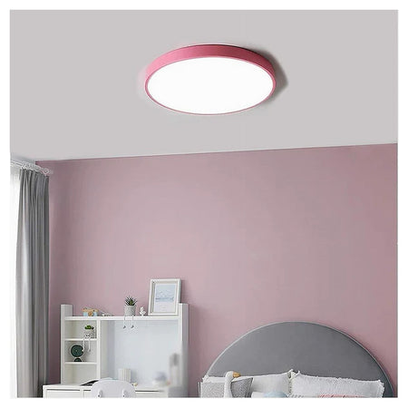 Plafoniera Led 70 W Rotonda Lampada Soffitto Rosa Lampadario Luce Naturale 02621