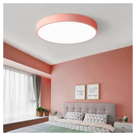 Plafoniera Led 70 W Rotonda Lampada Soffitto Rosa Lampadario Luce Naturale 02621