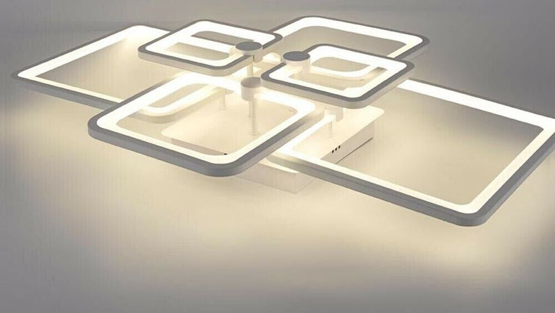 Plafoniera-Led-70-Watt-Luce-Naturale-Lampadario-6-Quadrati-Quadrato-Moderno-Universo