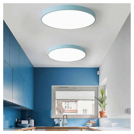 Plafoniera Led 70w Rotonda Lampada Soffitto Blu/celeste Lampadario Luce Fredda 02638