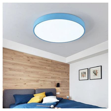 Plafoniera Led 70w Rotonda Lampada Soffitto Blu/celeste Lampadario Luce Fredda 02638