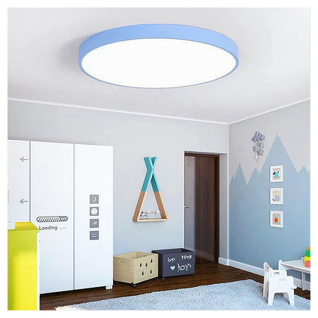Plafoniera Led 70w Rotonda Lampada Soffitto Blu/celeste Lampadario Luce Fredda 02638
