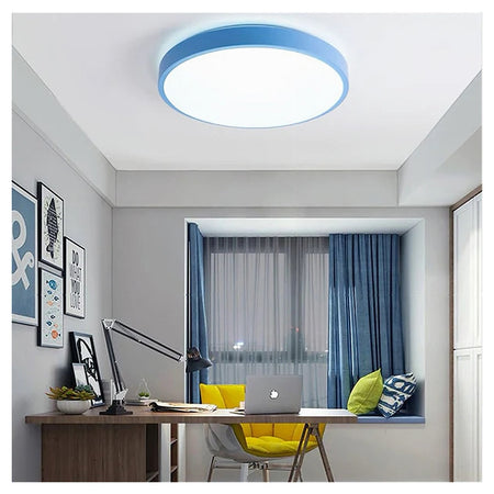 Plafoniera Led 70w Rotonda Lampada Soffitto Blu/celeste Lampadario Luce Naturale 02645