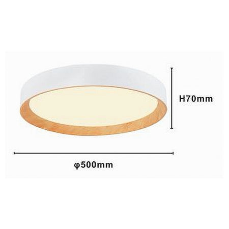 Plafoniera Led A Soffitto 68w Rotonda Bianco Con Venature Legno Luce 4000k 32798