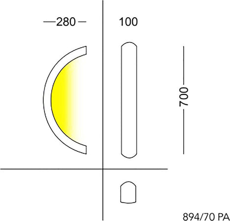 Plafoniera-led-Cattaneo-THESIS-894-70-PA-dimmerabile-lampada-soffitto-parete-moderna