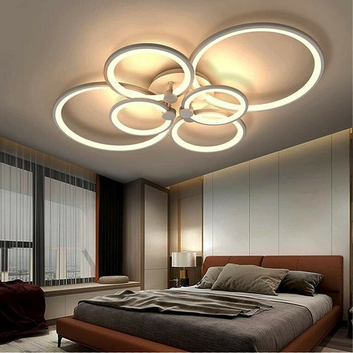 Plafoniera-Led-Da-Soffitto-Lampadario-Moderno-6-Anelli-51-W-Luce-Calda-Universo