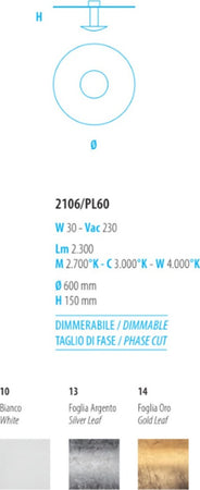Plafoniera-LED-Fratelli-Braga-PIANETA-2106-PL60-metallo-lampada-soffitto
