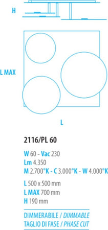 Plafoniera-led-Fratelli-Braga-ROTARY-2116-PL60-orientabile-metallo-lampada-soffitto