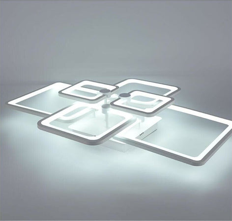 Plafoniera-Led-Luce-Bianca-6500k-Lampadario-6-Quadrati-70-Watt-Quadrato-Moderno-Universo
