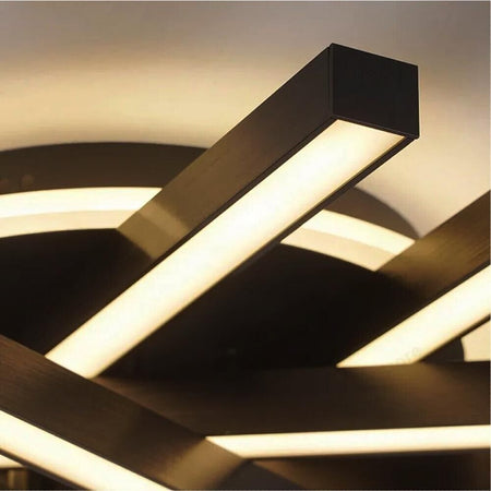 Plafoniera-Led-Luce-Calda-3000k-Lampadario-45-Watt-Moderno-Nero-Pn21nc-Universo