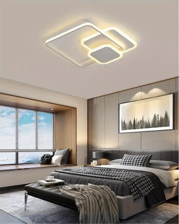 Plafoniera-Led-Luce-Naturale-Lampadario-3-Quadrati-48-Watt-Quadrato-Moderno