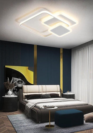 Plafoniera-Led-Luce-Naturale-Lampadario-3-Quadrati-48-Watt-Quadrato-Moderno