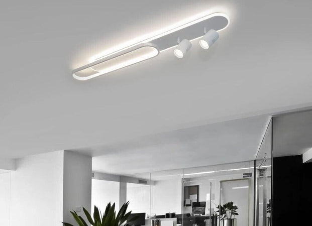 Plafoniera-Led-Luce-Naturale-Lampadario-A-Soffitto-50-W-2-Faretti-Orientabili