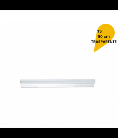 Plafoniera Led Neon T5 Sottopensile Vetro Trasparente 18 Watt 90 Cm