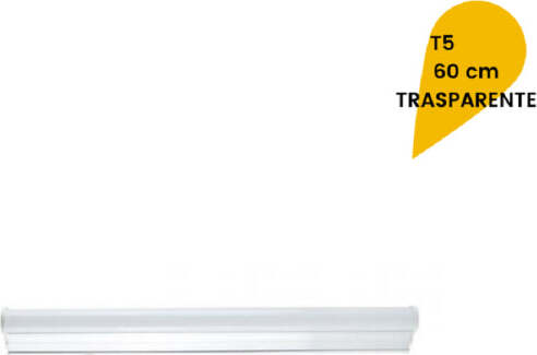 Plafoniera-Led-Neon-T5-Sottopensile-Vetro-Trasparente-12-Watt-60-Cm