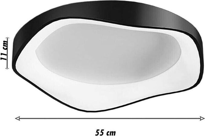 Plafoniera-Led-Onda-38-W-3-Colori-Luce-Bianca-Calda-Naturale-Lampadario-Nero-Universo