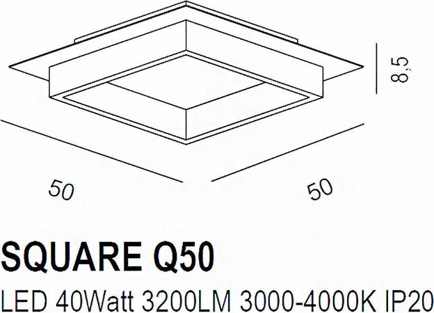 Plafoniera-led-Promoingross-SQUARE-Q50-WH-switch-lampada-soffitto-moderna