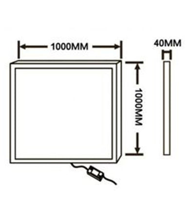 Plafoniera Led Quadrata 60 W Pannello 100x100cm Luce Bianco Freddo 6500k Pl-1000