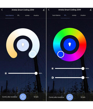 Plafoniera Led Smart 20w Rgb Cct Wifi Intelligente Dimmerabile Smartphone Alexa Google