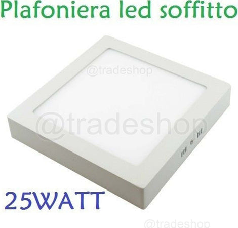PLAFONIERA LED TONDA O QUADRATA DA SUPERFICIE PANNELLO DA 25W CALDO FREDDO NATUR  Trade Shop italia - Napoli, Commerciovirtuoso.it