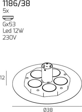 Plafoniera-led-Top-Light-DISK-1186-38-GX53-LED-lampada-soffitto-parete-moderna