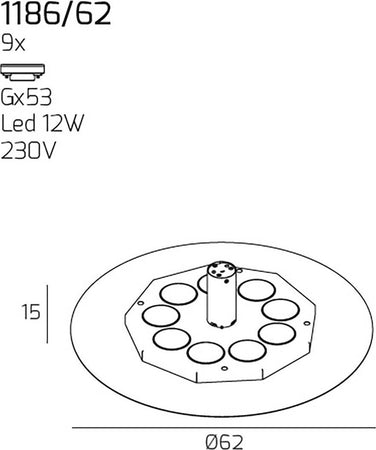 Plafoniera-led-Top-Light-DISK-1186-62-GX53-LED-lampada-soffitto-parete-moderna