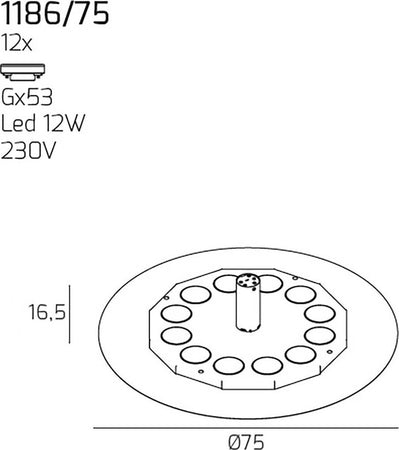 Plafoniera-led-Top-Light-DISK-1186-75-GX53-LED-lampada-soffitto-parete-moderna
