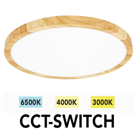 Plafoniera Led Ultra Slim 24w Ip40 Con Tecnologia Cct Da 6500k A 2700k Con Switch Lv300-3c