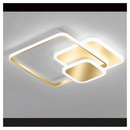 Plafoniera Luce Fredda Led Quadrata 50 W Lampadario A Soffitto Oro Moderno 50088