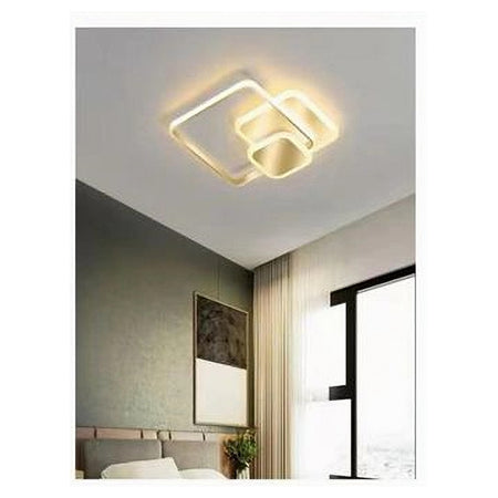 Plafoniera Luce Fredda Led Quadrata 50 W Lampadario A Soffitto Oro Moderno 50088