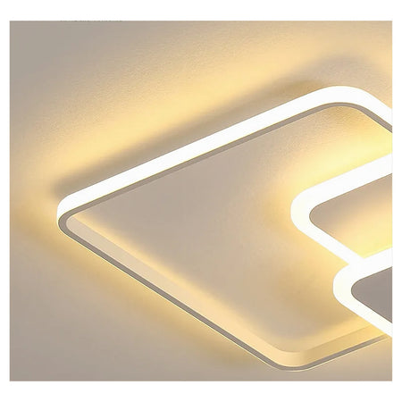 Plafoniera Luce Naturale Led Quadrata 50w Lampadario A Soffitto Oro Moderno 50071
