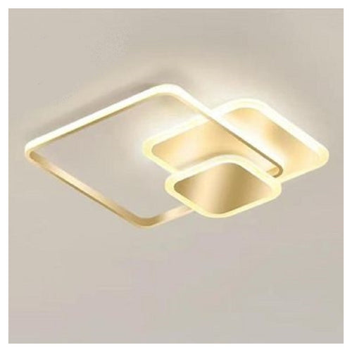 Plafoniera Luce Naturale Led Quadrata 50w Lampadario A Soffitto Oro Moderno 50071