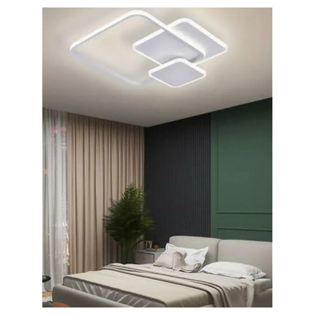 Plafoniera Luce Naturale Led Quadrata 50w Lampadario Soffitto Bianco Moderno 50057