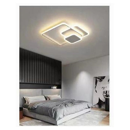 Plafoniera Luce Naturale Led Quadrata 50w Lampadario Soffitto Bianco Moderno 50057