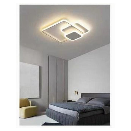 Plafoniera Luce Naturale Led Quadrata 50w Lampadario Soffitto Bianco Moderno 50057