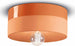 Plafoniera-Media-Vintage-Decò-Pi-Ceramica-Arancio-Pesca-1-Luce-E27